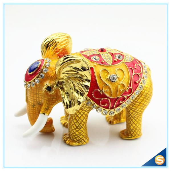 Buy cheap Thai Style Elephant Enamel Ornaments Jewelry Box Home Furnishing Lucky Elephant Trinket Box from wholesalers