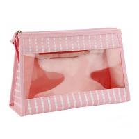 Buy cheap Clear Transparent Zipper PVC Polyester Makeup Cosmetic Bags product
