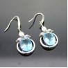 Buy cheap Women Jewelry 925 Silver Blue Topaz Cubic Zirconia Dangle Earrings(PSJ04882) from wholesalers