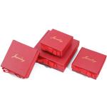 Custom Logo Red Paper Jewelry Box For Necklace Earrings Ring Handmade Rectangle