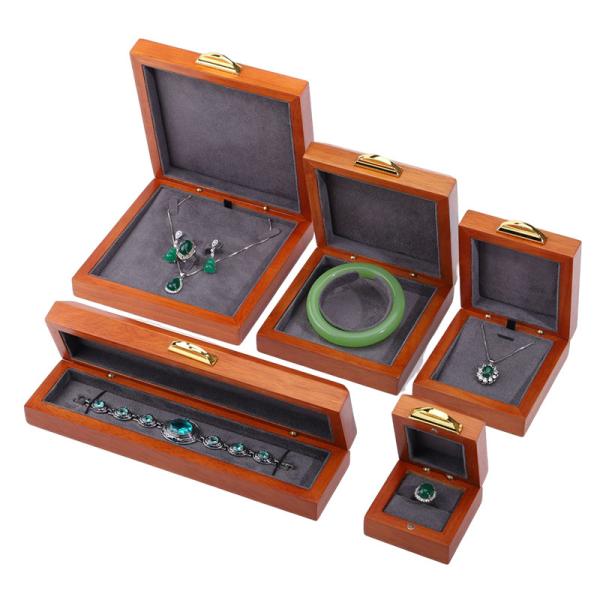 Buy cheap Custom Embossing Logo Luxury Wood Jewelry Box Packaging For Bracelet Necklace Set from wholesalers