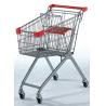 Buy cheap Red Grocery store Wire Shopping Trolley Metal Retail Carts 70L Printed Logo from wholesalers