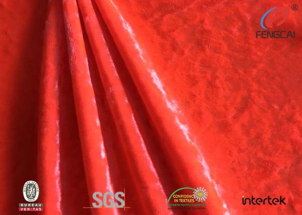 Quality Azo - Free Knit Spandex Velvet Fabric 94% Polyester 6% Spandex Fleece Fabric for sale