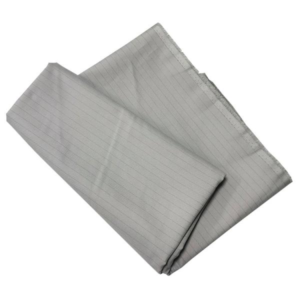 Buy cheap Grey 10mm Stripe Heavyweight ESD Polyester Cotton Fabric 65% Polyester 1% Carbon Fiber from wholesalers