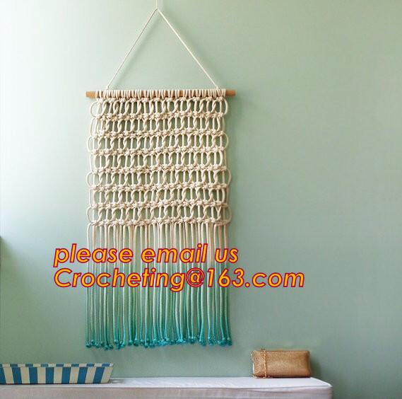 Buy cheap Macrame Wall Art Hanging, Tapestry Wedding Decoration, Bunting Banner knitted, crochet wedding bunting from wholesalers