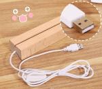 Rectangle 20*20cm Memo Board Solid Wood Light Up Acrylic Stand For DIY