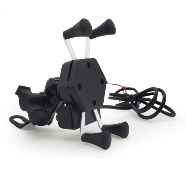 Motorcycle Scooter X-Type Charger Mobile Phone Holder Bracket Usb Car Charging