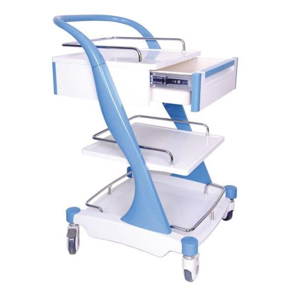 Buy cheap Aluminum Alloy Frame Medical Instrument Trolley Bule Red With Four Silent Castors from wholesalers