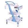 Buy cheap Aluminum Alloy Frame Medical Instrument Trolley Bule Red With Four Silent Castors from wholesalers