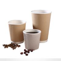 Buy cheap 330GSM / 350GSM Disposable Paper Tableware Coffee Cups With Lids product