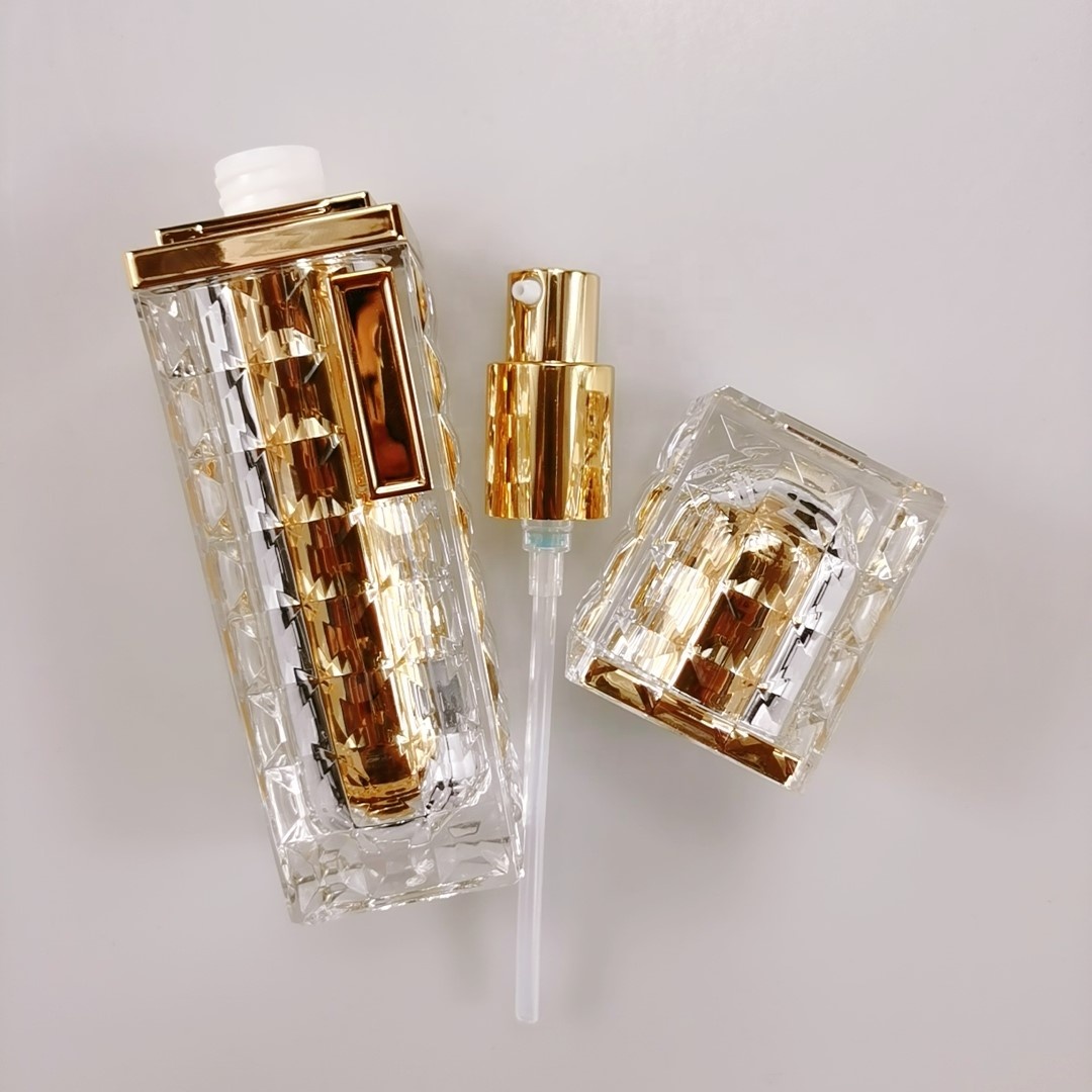 Pull-Ring Sealing Type Golden Yellow Acrylic Bottles with Press Pump 30ml 50ml 100ml