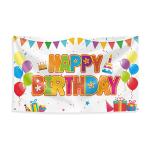 OEM Polyester 3x5 Happy Birthday Flag For Indoor Outdoor Party