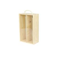 Buy cheap 2 / 3 Bottles Natural Wooden Box With Sliding Lid , Wine Whisky Wood Storage Box product