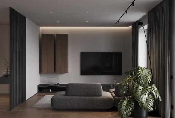 Buy cheap Minimalist Customized Living Room Design With Wooden Storage Cabinet from wholesalers