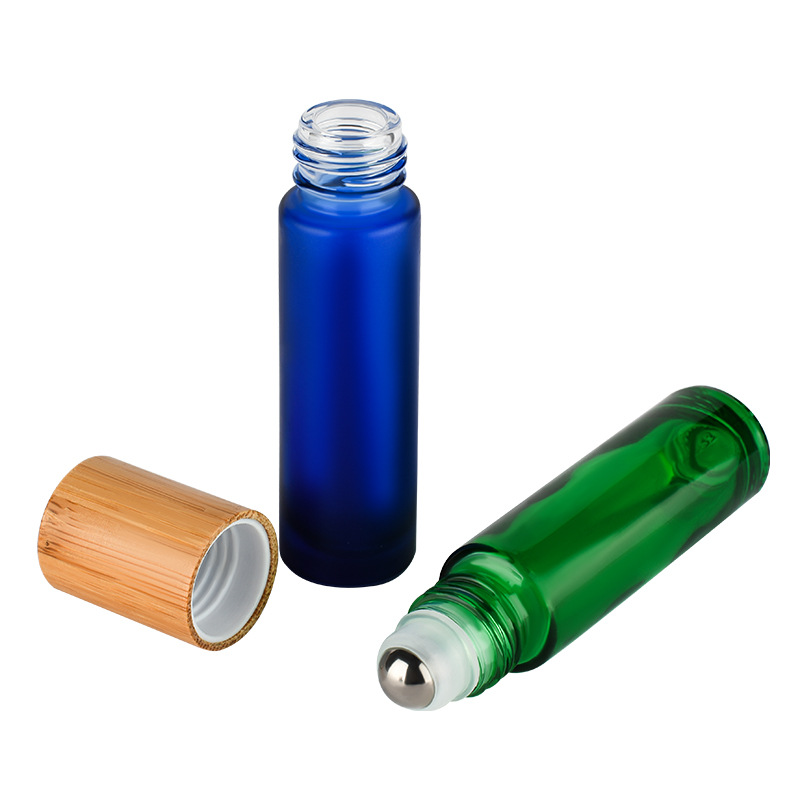 5ml 10ml 15ml Bamboo Wooden Glass Roller Ball Deodorant Bottle for Essential Oil Roll on Perfume without Reed Diffuser