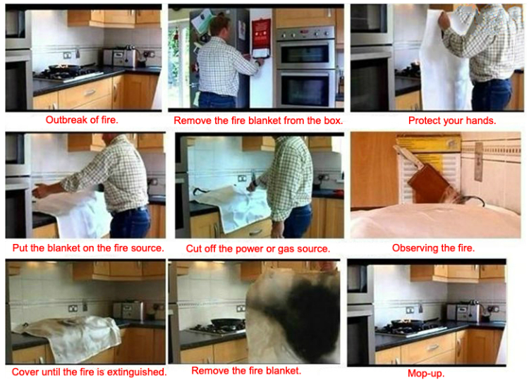 Fiberglass Fire Blanket White 1.2*1.2 Home Kitchen 430gsm
