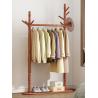 Buy cheap ODM Floor Cloth Coat Rack Stand Hanger Bedroom In Polished Wood 98cm Width from wholesalers