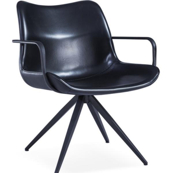 Buy cheap Black Painted Frame High Backrest 42cm Swivel Dining Chair from wholesalers