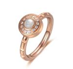 Lady Fashion Jewelry Ring Elegance Wedding Ring with Diamond White Shell with