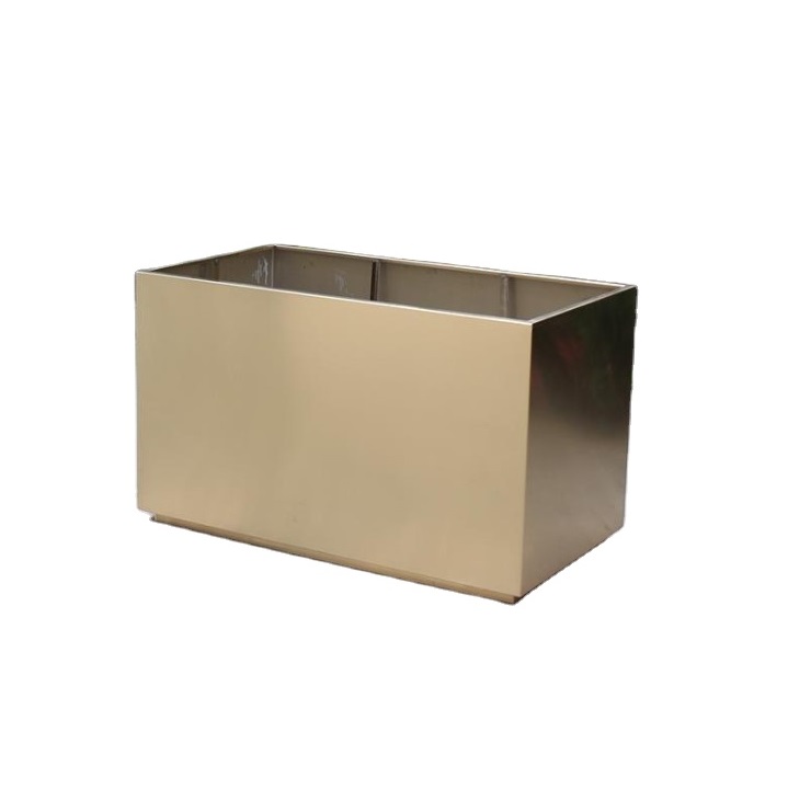 Outdoor large long square rectangle garden planters metal flower pot