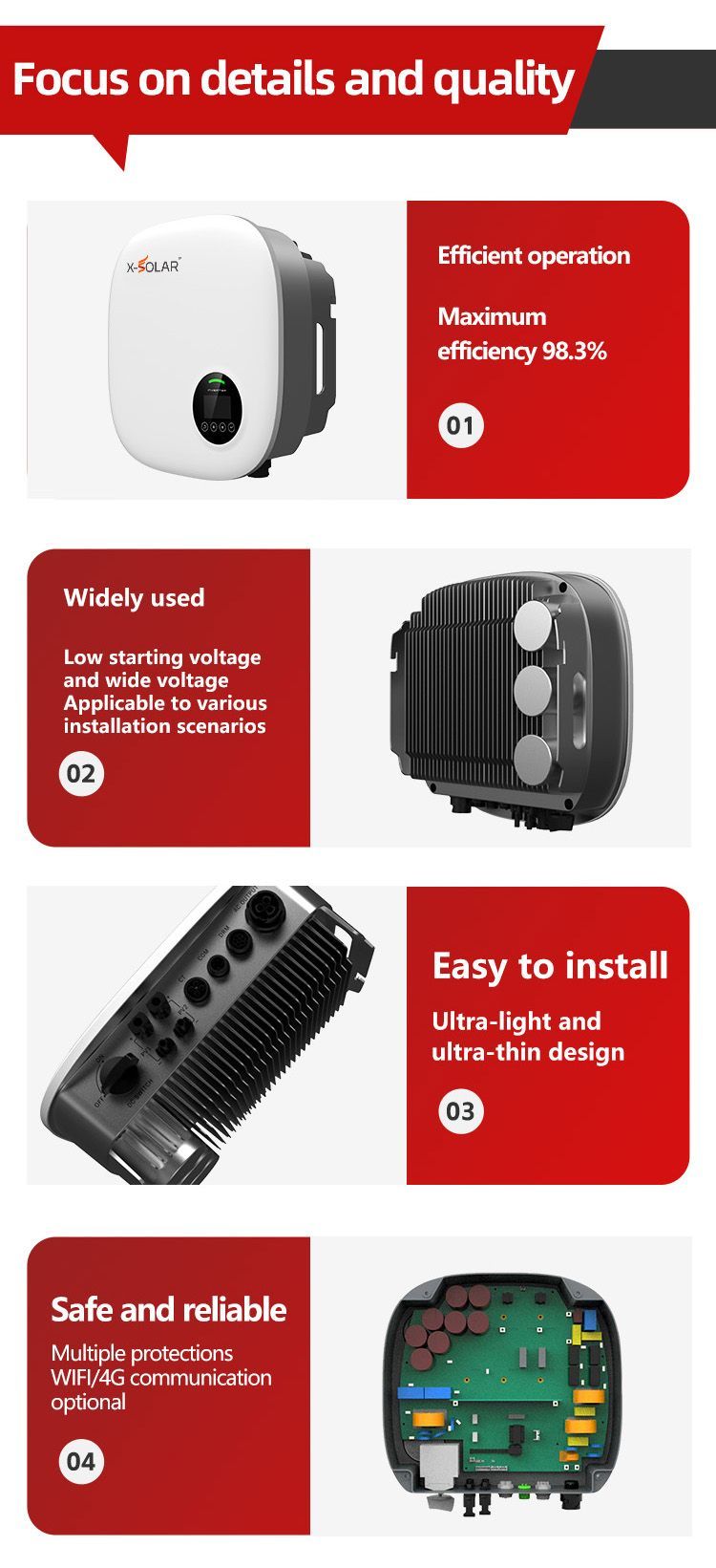 Home Use Single Phase String Inverter Residential PV Solution