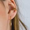 Buy cheap Women Hoop Earrings In 925 Silver With Clear CZ Diamond Brazilian Yellow Gold Jewelry from wholesalers