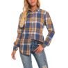 Buy cheap Fashion Women′s Plaid Shirt Button up Long Sleeve Flannel Classic Casual Shirt from wholesalers