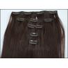 Buy cheap Black 100% Human European Straight Real Hair Clip In Hair Extensions No tangle for Women from wholesalers