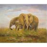 Buy cheap 100% Handmade Family Elephant Love Oil Paintings on Canvas Cute Animal Wall Art Mural for Home Decoration from wholesalers