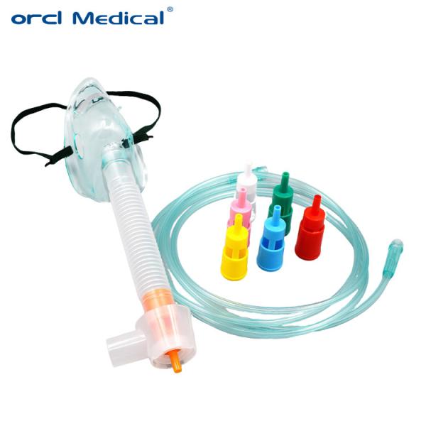 Transparent / Green Non Rebreather Oxygen Mask Disposable Adjustable Venturi