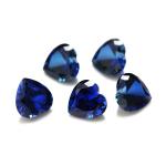 Gems Loose Gemstone Heart Cut 3x3mm To 10x10mm 33# 34# Blue Sapphire Synthetic