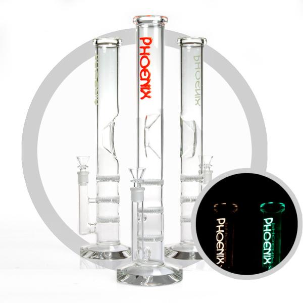Buy cheap Pressing Crystal Thick base Bong Triple Honeycomb Per Bongs 16'' Tall Straight Tube Glass Smoking Water Pipe from wholesalers
