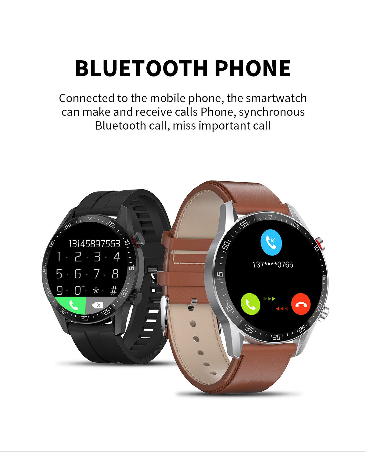 L13 SK7 1.3inch Screen BTE Call Smartwatch Ip68 Waterproof