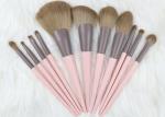 Vegan Synthetic Bristle Pink 11pcs Premium Makeup Brushes With Bag