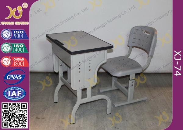Pre - Assembled Metal Kids School Desk And Chair Set With Electrostatic Powder