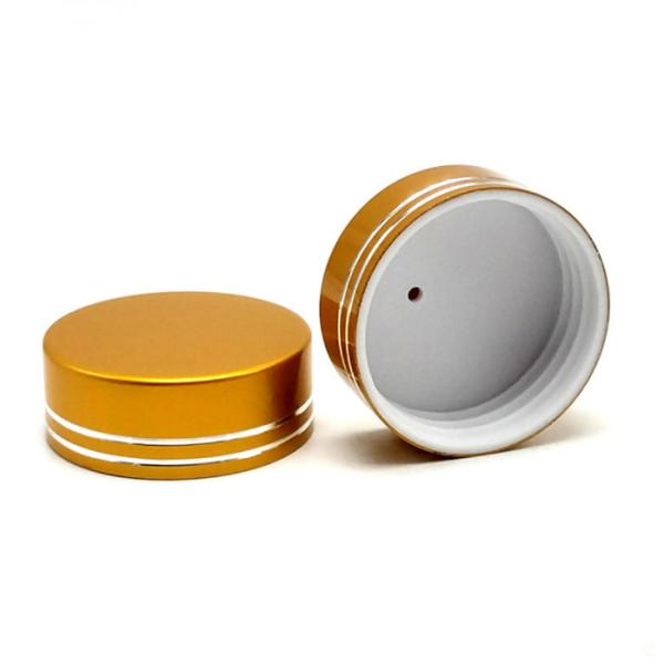 Buy cheap Non Spill Round Plastic Bottles Caps Metalized Glossy Elegant Cosmetic Closure 45mm from wholesalers