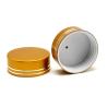 Buy cheap Non Spill Round Plastic Bottles Caps Metalized Glossy Elegant Cosmetic Closure 45mm from wholesalers
