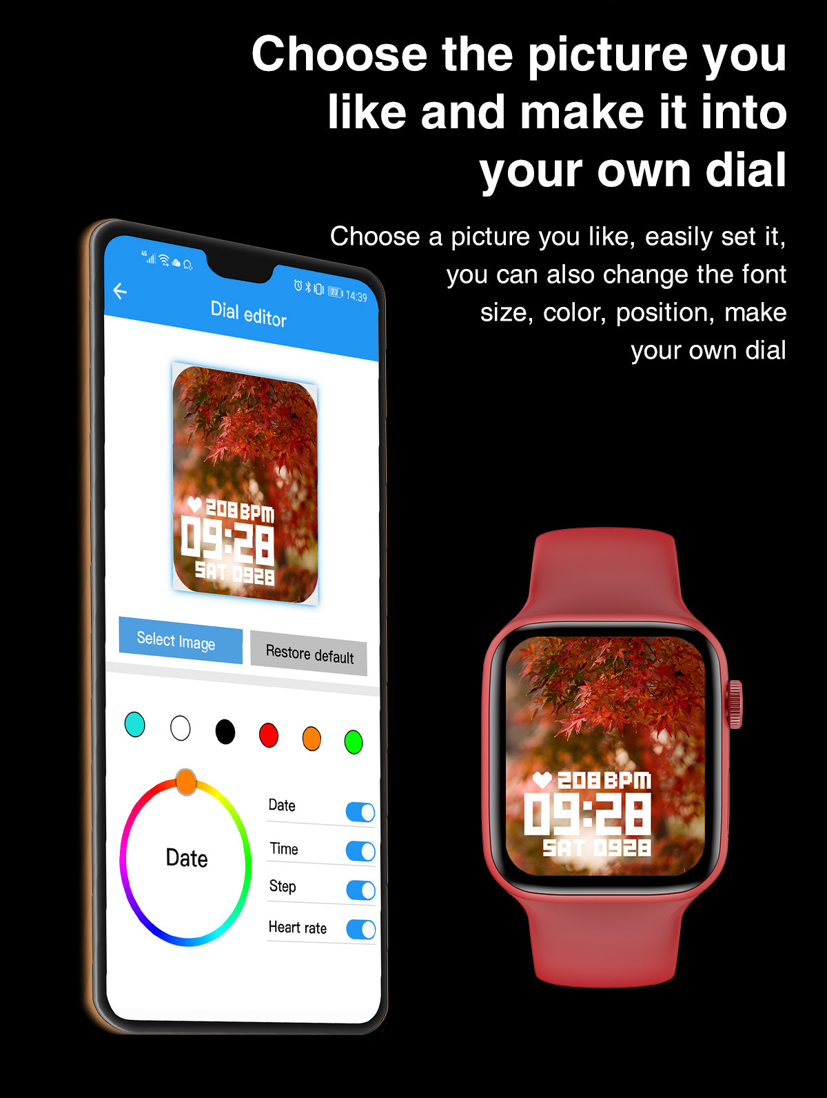 1.75 Inch BT Call Custom Wallpaper Waterproof Ip68 Smartwatch