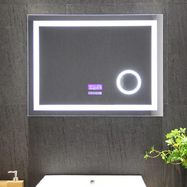 Silver Lighted LED Strip Luxury Hotel Bathroom Mirror Customized Custom Bathroom