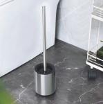 Bathroom Round TPR Toilet Bowl Cleaning Brush With Holder Free Standing
