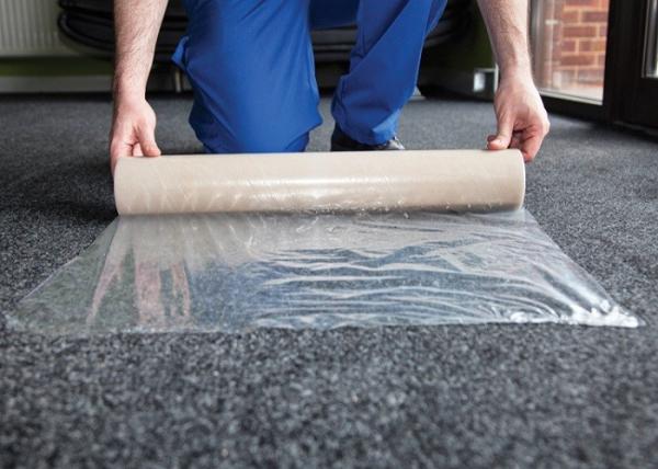 Buy cheap RH07027 Carpet Protection Film Leaving No Residue With 2 Colors Logo Print from wholesalers