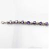 Buy cheap Sterling Silver Created Amethyst Clear CZ Diamonds Tennis Bracelet(B02PURPLE) from wholesalers