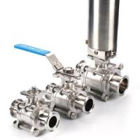 Buy cheap Manual SS304 Stainless Steel Sanitary Valves 3 PCS Ball Valve product