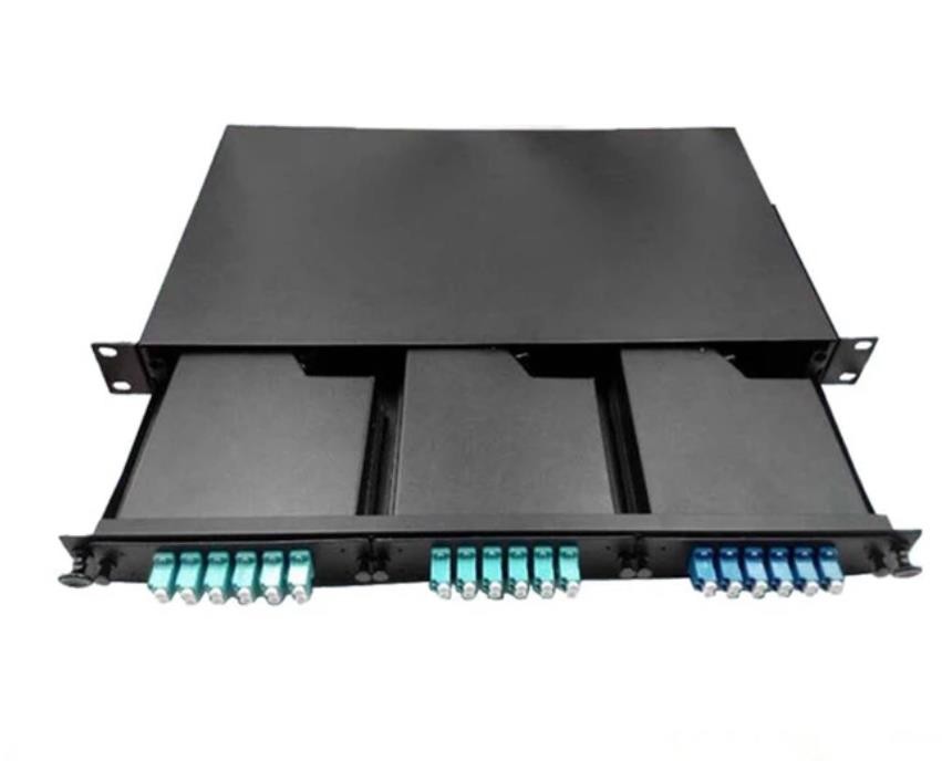 72 Port Fiber Optic Patch Panel 3x24 Core Cassette Module 1U 19 Rack Mounted