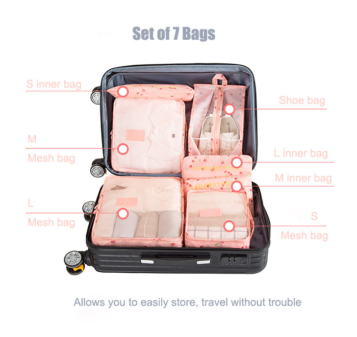 New Style Mesh Fabrics Travel Organizer Bag Foldable For Packing Cubes