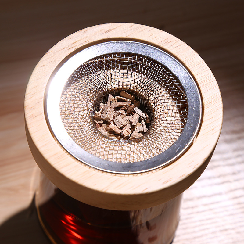 Hot Sale Wooden Cocktail Smoker Kit with Wooden Box Premium Wood Shavings and Essential Bar Tools