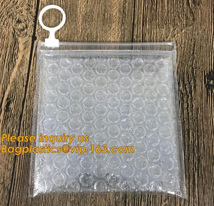 Cosmetic Pink Slider Padded Bag/Holographic k Bag With Bubble,Holographic Metallic Zipper Bubble Bag/Slider Padded
