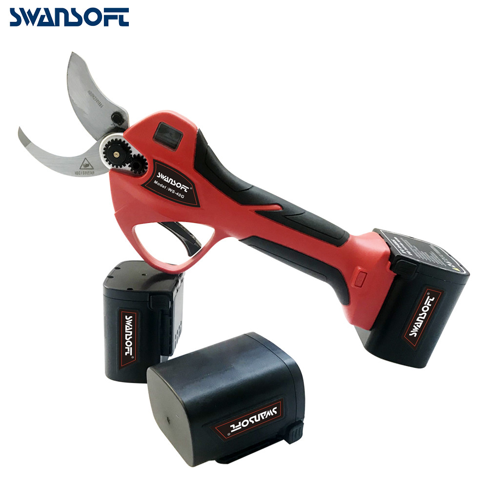 Swansoft pruning scissors 4.0cm electric pruner with LED and Finger Protection