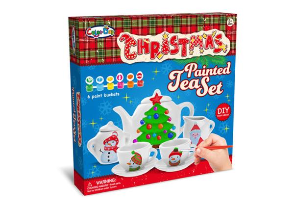 Buy cheap 9 Pcs Ceramic Tea Set Arts And Crafts Toys For Kids Age 3 6 Colors Paint from wholesalers