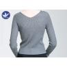 Buy cheap Ribbed Womens Knit Pullover Sweater V Neck Tight Fit Lady Knitwear from wholesalers